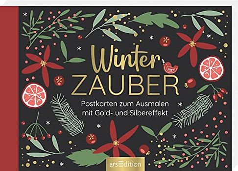 Winterzauber: Postkarten zum Ausmalen mit Gold- und Silbereffekt | 20 wunderschöne Postkarten zum Ausmalen und Verschicken