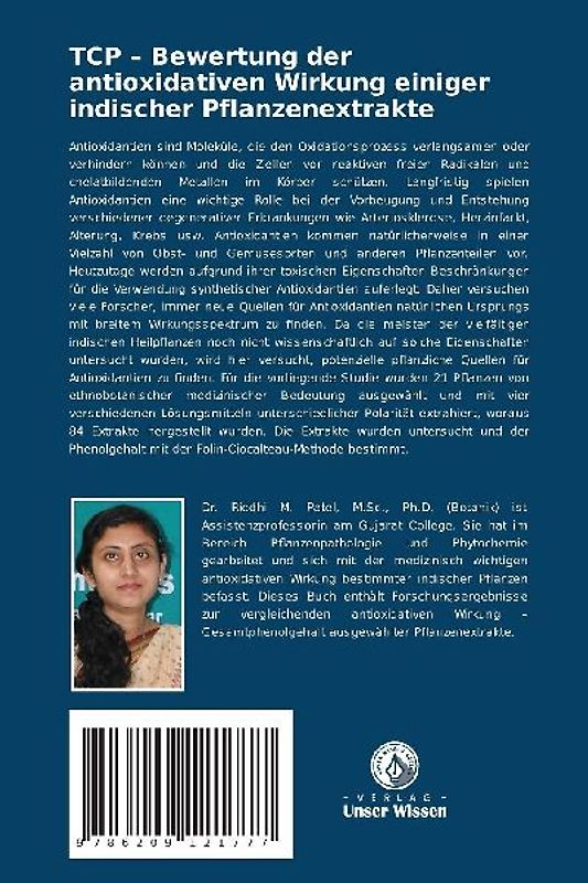 TCP - Bewertung der antioxidativen Wirkung einiger indischer Pflanzenextrakte