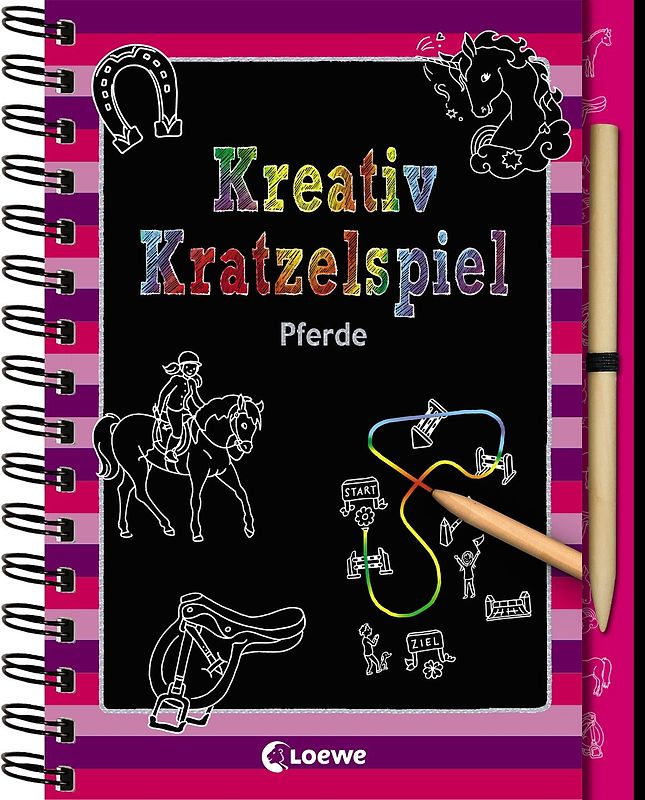 Kreativ-Kratzelspiel: Pferde