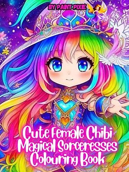 Cute Female Chibi Magical Sorceresses Colouring Book