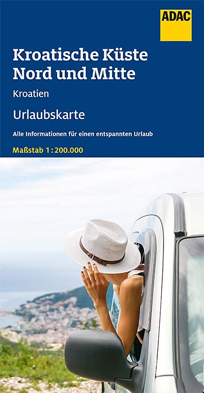 ADAC Urlaubskarte Kroatische Küste, Nord und Mitte 1:200.000