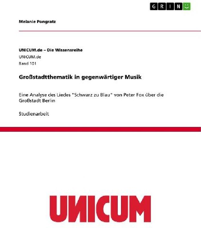 Großstadtthematik in gegenwärtiger Musik