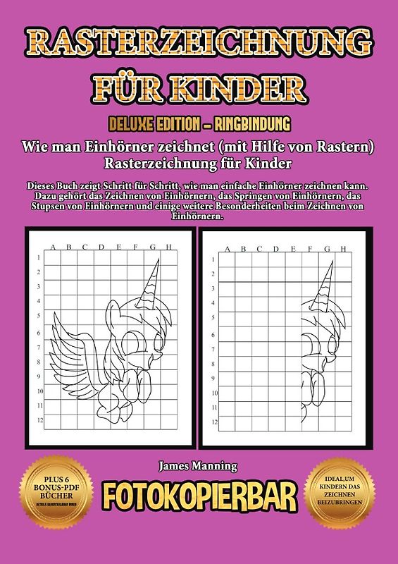 Wie man Einhörner zeichnet (mit Hilfe von Rastern) Rasterzeichnung für Kinder