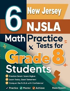 6 New Jersey NJSLA Math Practice Tests for Grade 8 Students