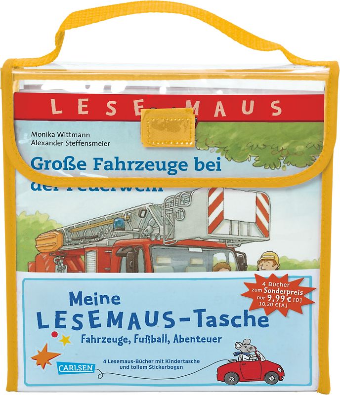 LESEMAUS: Meine Lesemaus-Tasche – Fahrzeuge, Fußball, Abenteuer