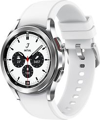 Image of Samsung Galaxy Watch4 Classic 42 mm roestvrij stalen kast zilver op siliconen bandje wit [wifi + 4G] (Refurbished)