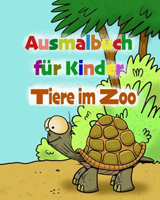 Ausmalbuch für Kinder - Tiere im Zoo: 25 einzeln heraustrennbare Motive