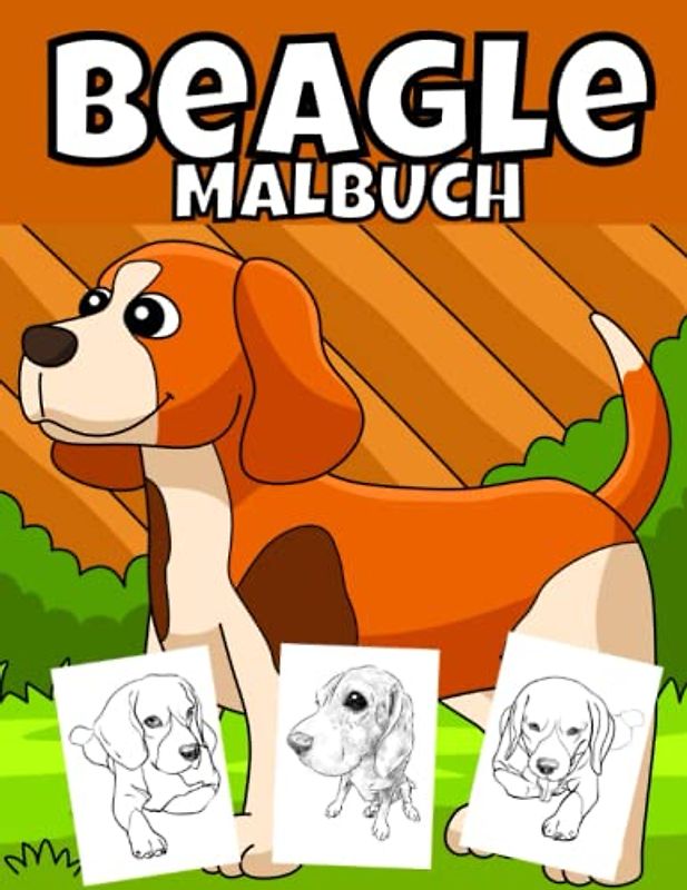 Beagle Malbuch: Niedliche Malvorlagen für Kinder im Alter von 4–8 Jahren, Geschenke für Hundeliebhaber