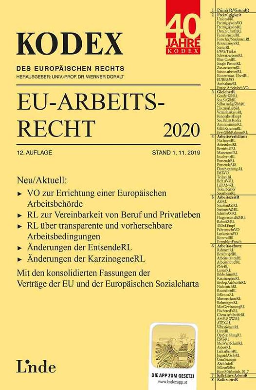 KODEX EU-Arbeitsrecht 2020