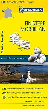Carte Finistère, Morbihan Michelin