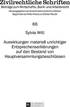 Auswirkungen materiell unrichtiger Entsprechenserklärungen auf den Bestand von Hauptversammlungsbeschlüssen