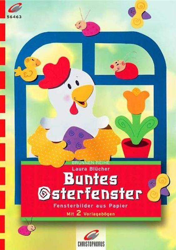 Buntes Osterfenster. Fensterbilder aus Papier. Mit 2 Vorlagebögen