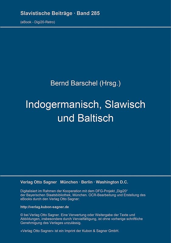 Indogermanisch, Slawisch und Baltisch