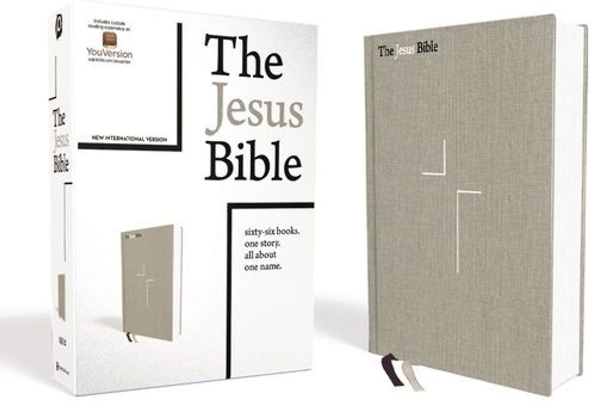 The Jesus Bible, NIV Edition, Cloth Over Board, Gray Linen, Comfort Print