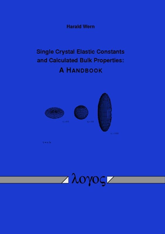 Single Crystal Elastic Constants and Calculated Bulk Properties: a Handbook