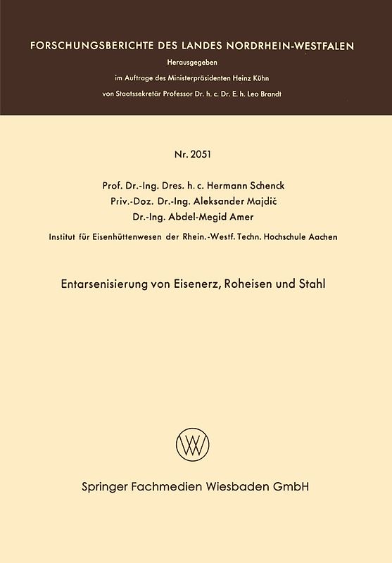 Entarsenisierung von Eisenerz, Roheisen und Stahl