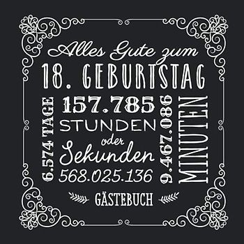 Alles Gute zum 18. Geburtstag: Gästebuch zum 18.Geburtstag für Mann oder Frau - 18 Jahre Geschenkidee & Vintage Deko Schwarz - Buch für Glückwünsche und Fotos der Gäste