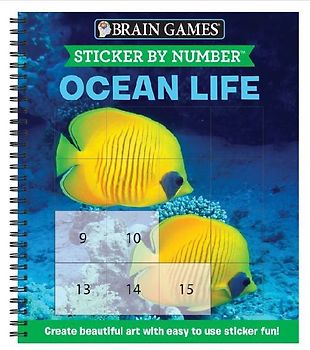 Brain Games - Sticker by Number: Ocean Life (Easy - Square Stickers)