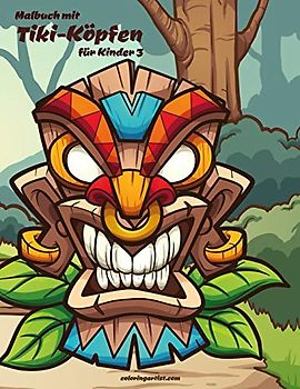 Malbuch mit Tiki-Köpfen für Kinder 3