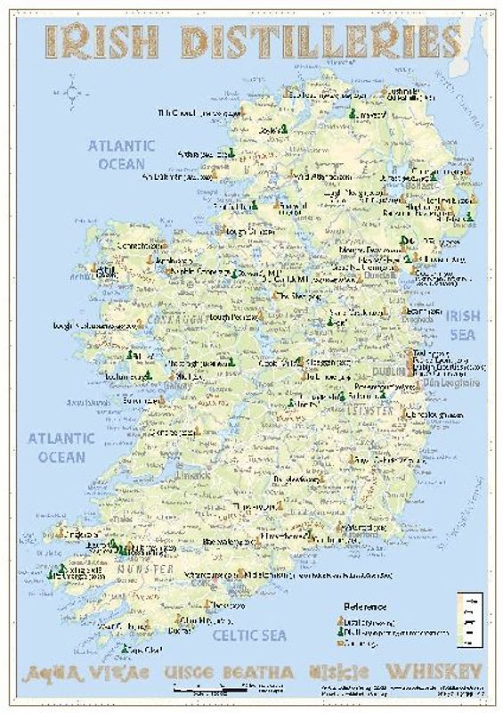 Whiskey Distilleries Ireland - Tasting Map