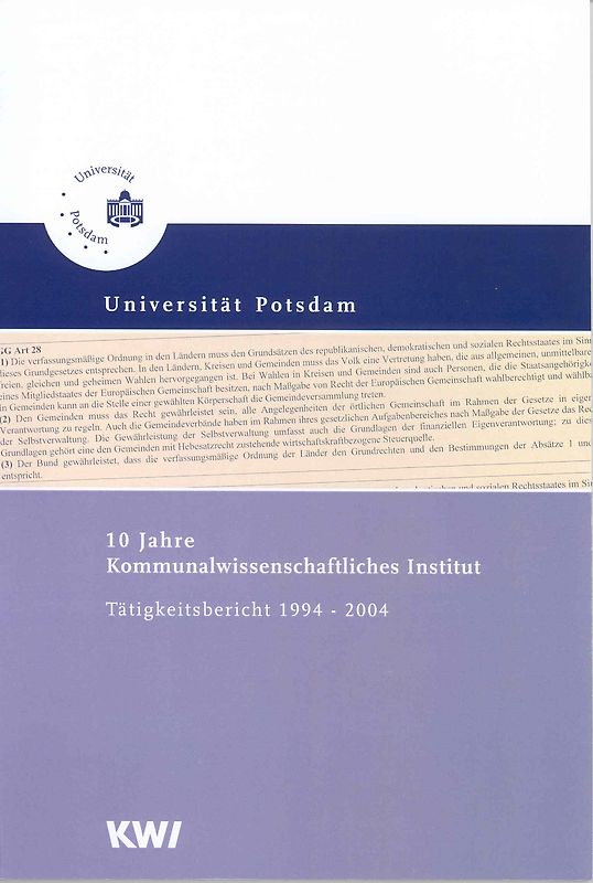 10 Jahre Kommunalwissenschaftliches Institut