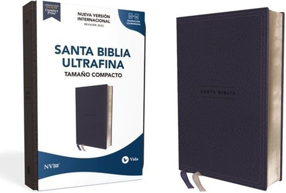 Nvi, Santa Biblia, Revisión 2022, Ultrafina, Tamaño Compacto, Leathersoft, Azul Marino, Palabras de Jesús En Rojo, Comfort Print