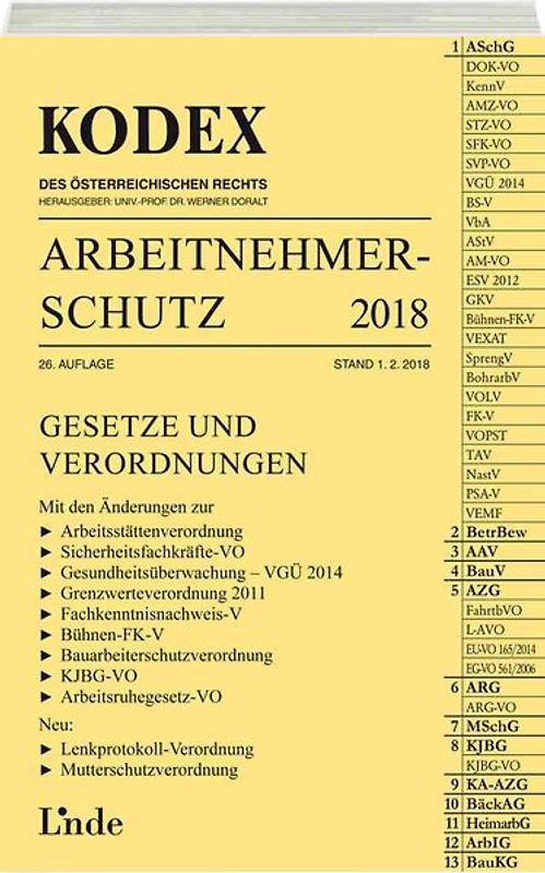 KODEX Arbeitnehmerschutz 2018