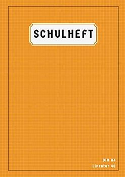 Schulheft Lineatur 40: 50 Blatt | Matheheft 40 Kariert | Haben an Allen Vier Seiten Einen Angedeutetem Rand | Rechenheft Lineatur 40 Din A4 | Orange