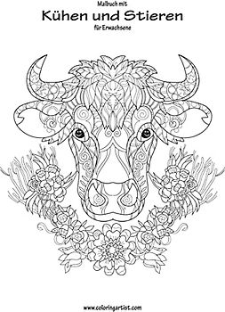 Malbuch mit Kühen und Stieren für Erwachsene 1