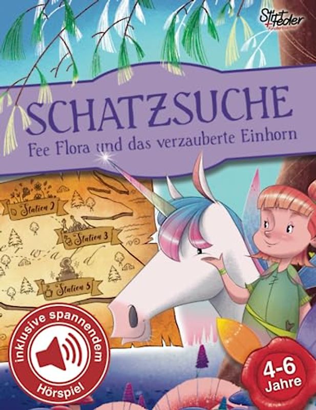 Schatzsuche inkl. spannendem Hörspiel für Kinder von 4-6 Jahren - Fee Flora und das verzauberte Einhorn: Das Schnitzeljagd-Komplettpaket