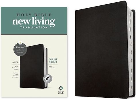 NLT Giant Print Bible, Filament Enabled (Leatherlike, Black, Indexed, Red Letter)