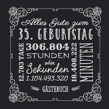 Alles Gute zum 35. Geburtstag: Gästebuch zum 35.Geburtstag für Mann oder Frau - 35 Jahre Geschenkidee & Vintage Deko Schwarz - Buch für Glückwünsche und Fotos der Gäste