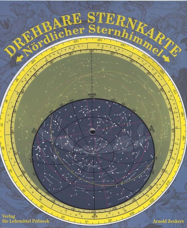 Drehbare Sternkarte. Nördlicher Sternhimmel