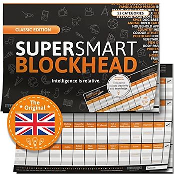 DENKRIESEN - SUPER-SMART-Blockhead - 'Intelligence is Relative' - Stadt Land FLUSS auf englisch