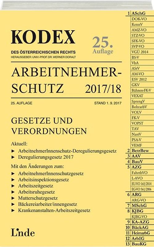KODEX Arbeitnehmerschutz 2017/18