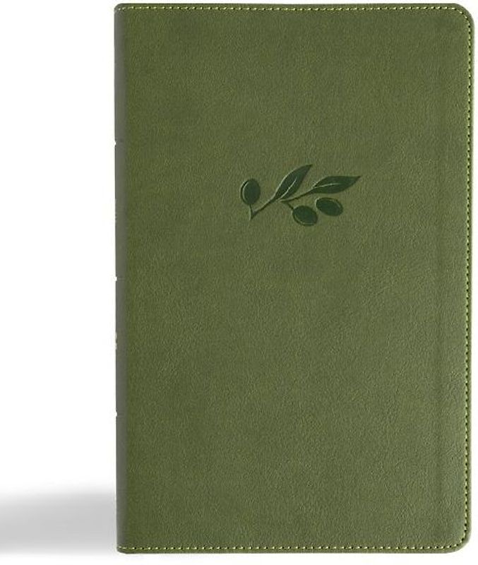 CSB Single-Column Personal Size Reference Bible, Olive Leathertouch