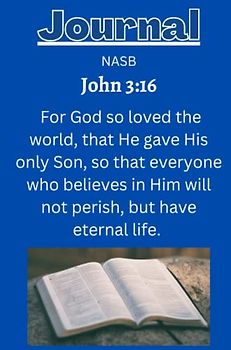 john 3:16 Journal with a cobalt blue background color
