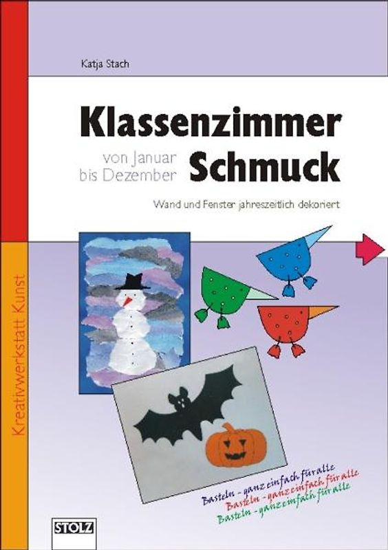 Klassenzimmer-Schmuck von Januar bis Dezember. Wand und Fenster jahreszeitlich dekoriert