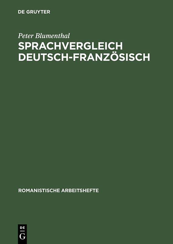 Sprachvergleich Deutsch-Französisch