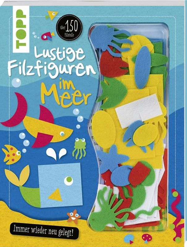 Lustige Filzfiguren im Meer