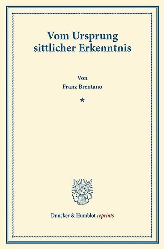 Vom Ursprung sittlicher Erkenntnis.