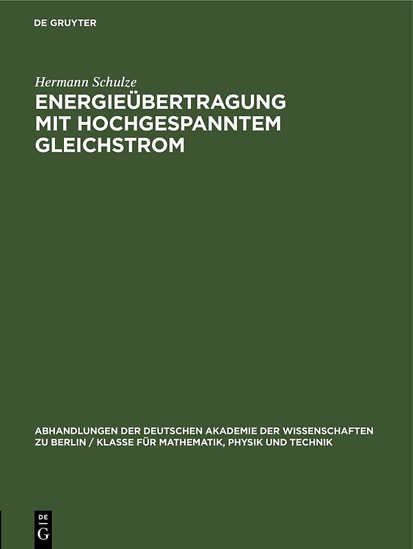 Energieübertragung mit hochgespanntem Gleichstrom