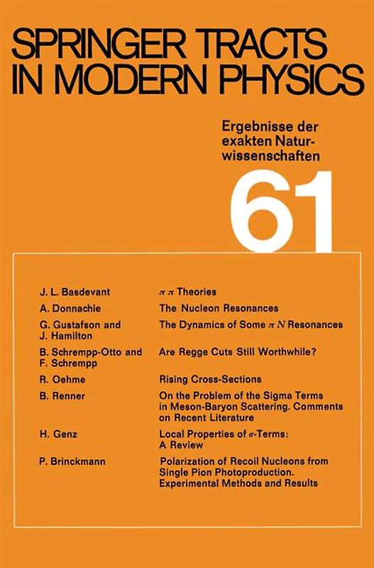 Springer Tracts in Modern Physics