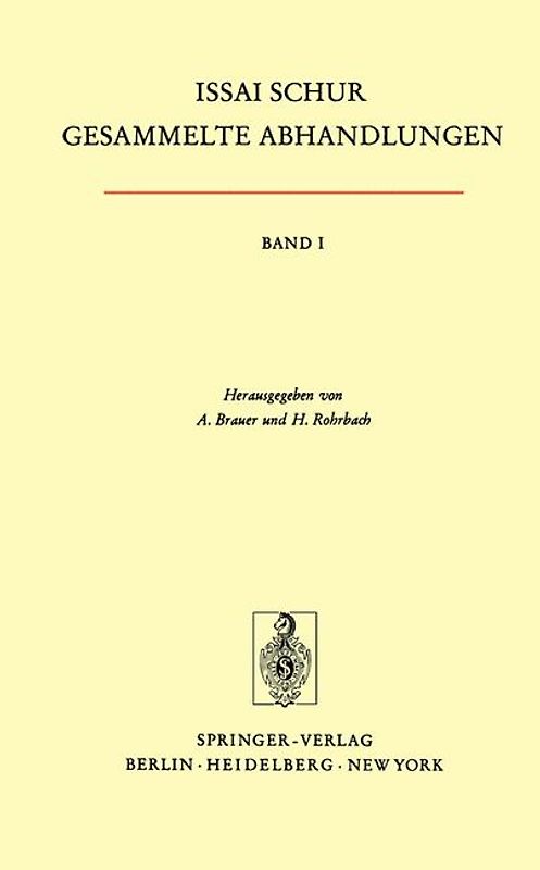 Gesammelte Abhandlungen I