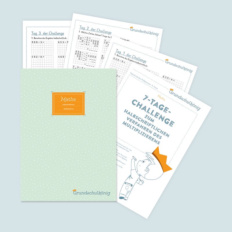 7-Tage-Challenge zum halbschriftlichen Verfahren der Multiplikation, 4. Klasse