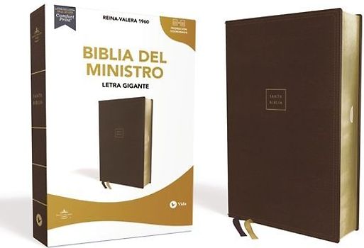 Rvr60, Biblia del Ministro, Letra Gigante, Leathersoft, Café, Palabras de Jesús En Rojo, Comfort Print
