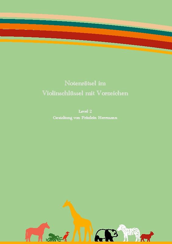 Notenrätsel im Violinschlüssel mit Vorzeichen