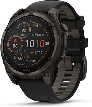 Garmin Fenix 8 47 mm gris carbone avec bracelet en silicone graphite [Wi-Fi, Sapphire Solar Edition]