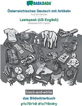 Österreichisches Deutsch mit Artikeln - Leetspeak (US English), das Bildwörterbuch, BW