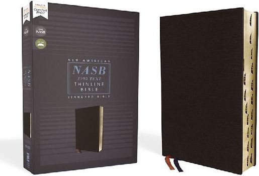 Nasb, Thinline Bible, Bonded Leather, Black, Red Letter Edition, 1995 Text, Thumb Indexed, Comfort Print
